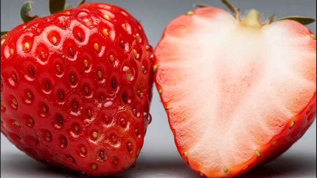 Comparaison visuelle entre fraises de printemps mûres et fraises d'hiver pâles