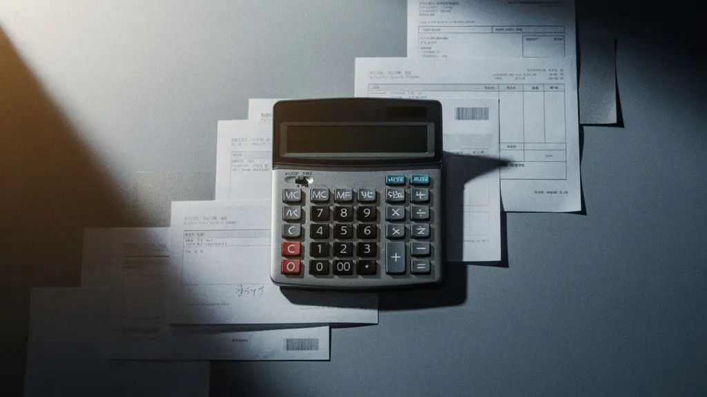 Calculatrice et documents de réservation montrant les différents frais additionnels