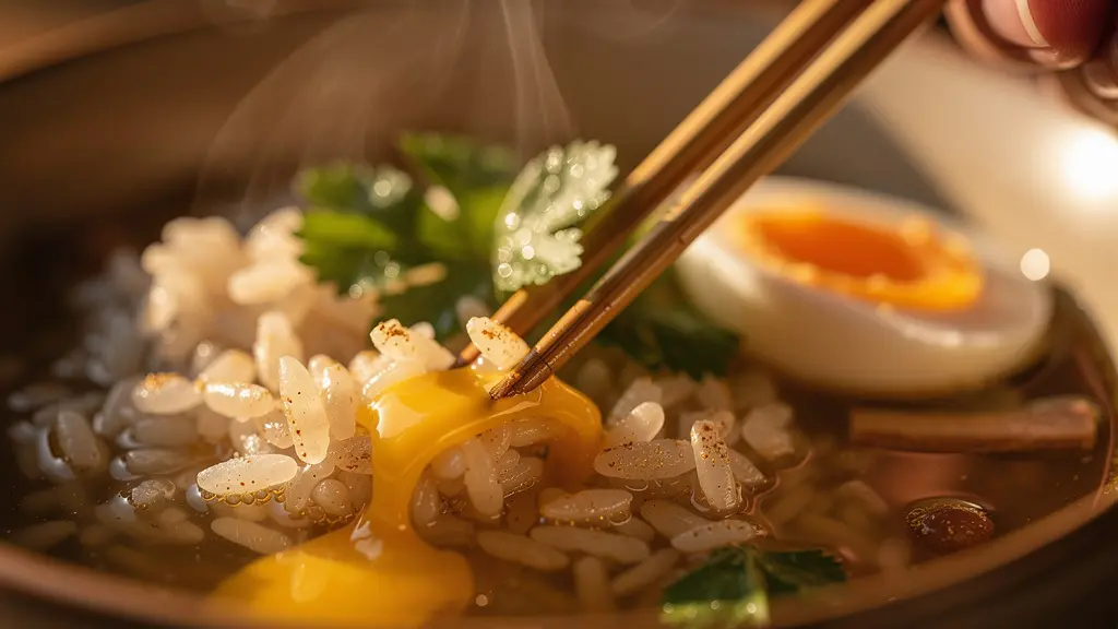 Composition macro de différents petits-déjeuners salés du monde montrant les textures et la vapeur