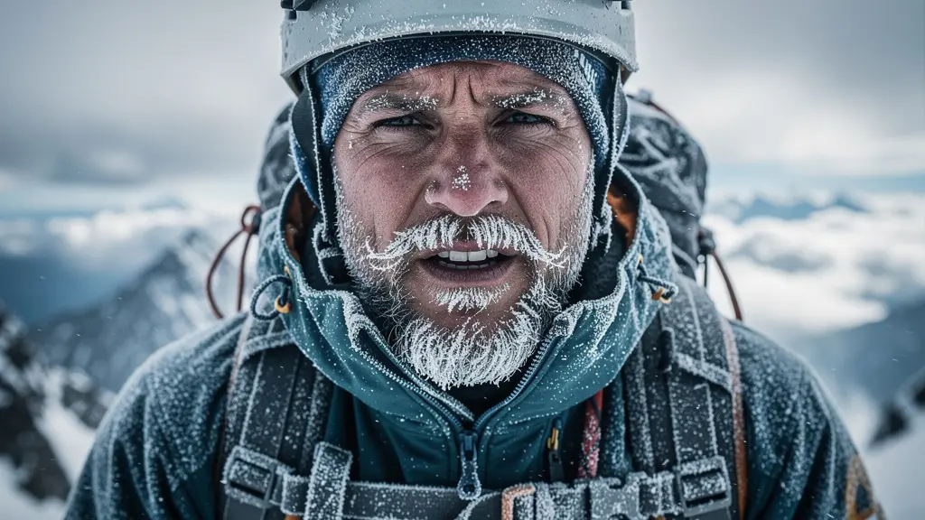 Alpiniste en détresse montrant les signes du mal des montagnes en haute altitude